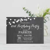 21e Birthday Invitation Chalkboard Kaart (Staand voorkant)