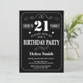 21e Birthday Invitation Chalkboard Kaart (Staand voorkant)