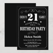 21e Birthday Invitation Chalkboard Kaart (Voorkant / Achterkant)