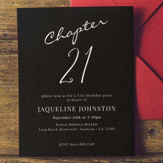 21e 'Birthday Modern Elegant Calligraphy Script' Kaart