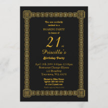 21e, Birthday Party, Gastby Style, Black & Gold v3