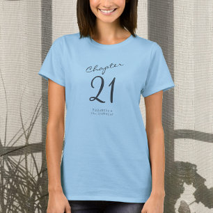 21e 'Birthday Party Grey Script blue' T-shirt
