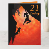 21e Birthday rock bergbeklimmer art card Kaart (Voorkant)