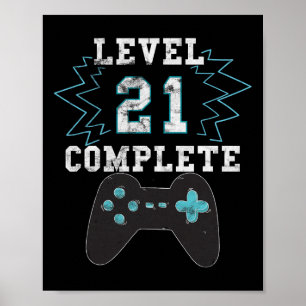 21e Birthday Video Game Humor T-shirt Funny Gamer Poster