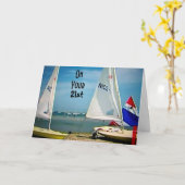 21e BIRTHDAY-VOLLEDIGE SAIL AHEAD Kaart (Gele Bloem)