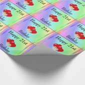 21e Birthday Wrapping Paper Cadeaupapier (Hoek)
