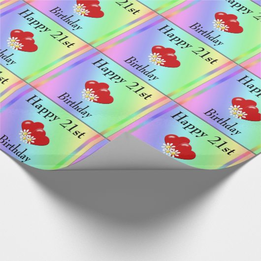 21e Birthday Wrapping Paper Cadeaupapier (Hoek)