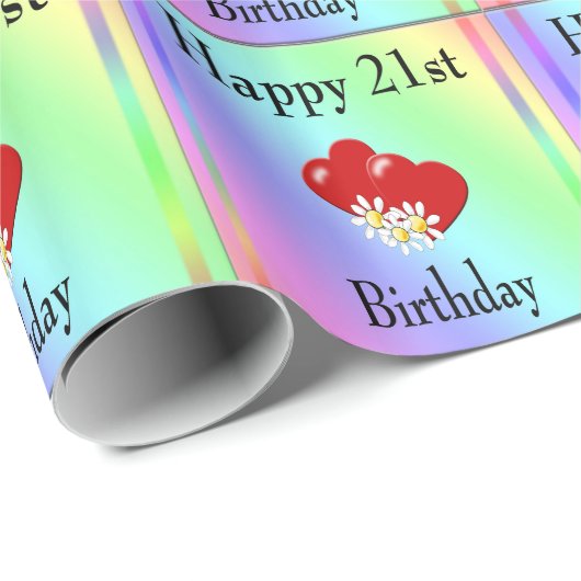 21e Birthday Wrapping Paper Cadeaupapier (Rol Hoek)