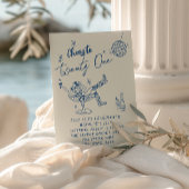 21e Blauwe Hand Getrokken Cowgirl Coastal Fun Verj Kaart