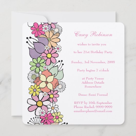 21e bloementaal van de Voorjaars van de Partij van Kaart (Achterkant)