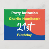 21e Briefkaart van de uitnodiging van Birthday (Voorkant)