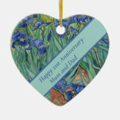 21e bruiloft Jubileum blauw Iris Flower Keramisch Ornament (Voorkant)