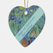 21e bruiloft Jubileum blauw Iris Flower Keramisch Ornament (Links)