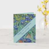 21e bruiloft Jubileum Blue Iris Kaart (Gele Bloem)