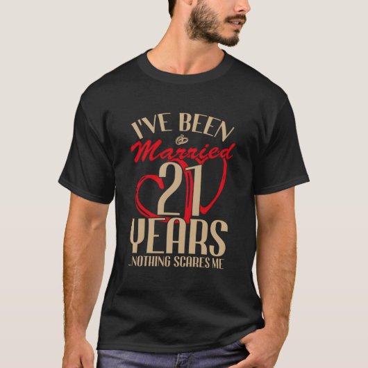 21e bruiloft Jubileum koppels getrouwd 21 jaar T-shirt (Voorkant)