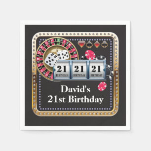 21e Casino Poker-spelkaart Birthday Napkins Servet