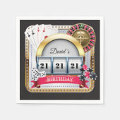 21e Casino Poker-spelkaart Birthday Napkins Servet (Voorkant)