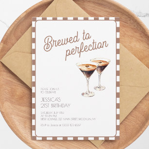 21e Espresso Martini Gebrouwen Bruine Verjaardagsf Kaart
