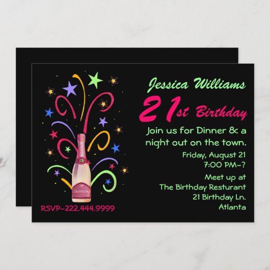 21e feestdag uitnodiging (Voorkant / Achterkant)