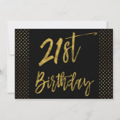 21e Gouden Folie Verjaardag uitnodiging (Voorkant)