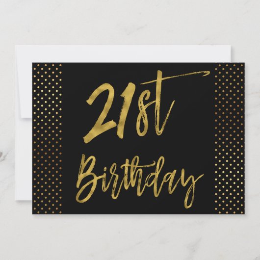 21e Gouden Folie Verjaardag uitnodiging (Voorkant)