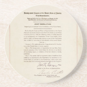 21e grondwetswijziging Verbod Zandsteen Onderzetter