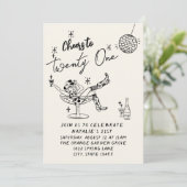 21e Hand Getrokken Cowgirl Kustfoto Verjaardag Kaart (Staand voorkant)