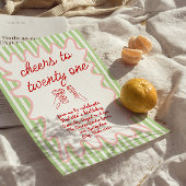 21e Hand Getrokken Kleurrijke Strepen Leuke Verjaa Kaart