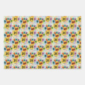 21e Happy Birthday Bright Typografie ballonnen Inpakpapier Vel (Voorkant 3)