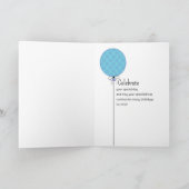 21e Happy Birthday Bright Typografie ballonnen Kaart (Binnen)