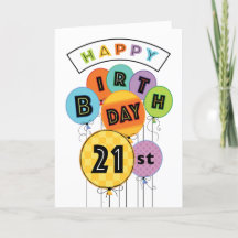 21e Happy Birthday Bright Typografie ballonnen