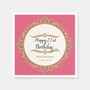 21e Happy Birthday Party Celebration Ronde Decor Servet