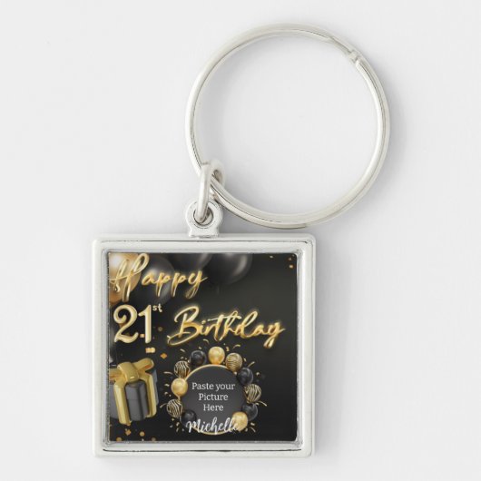 21e Happy Birthday Souvenir Sleutelhanger (Voorkant)