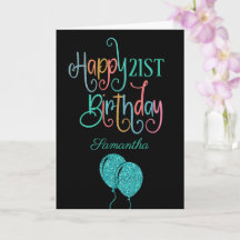 21e Happy Birthday Stylish Text Name Colorful