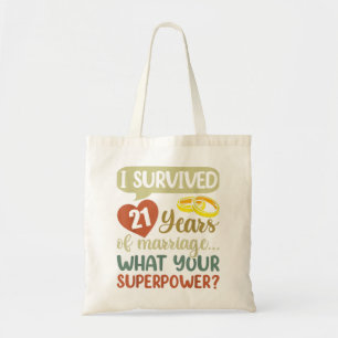 21e huwelijkspaar die ik 21 Y heb overleefd Tote Bag