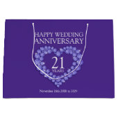 21e huwelijksverjaardag Iolite foto paarse tas Groot Cadeauzakje (Voorkant)