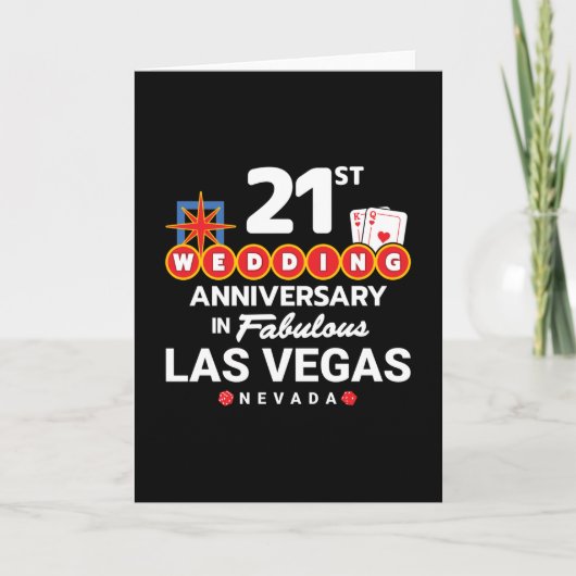 21e huwelijksverjaardag koppel Las Vegas reis Kaart (Voorkant)