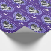 21e huwelijksverjaardag paarse Iolite foto Cadeaupapier (Hoek)