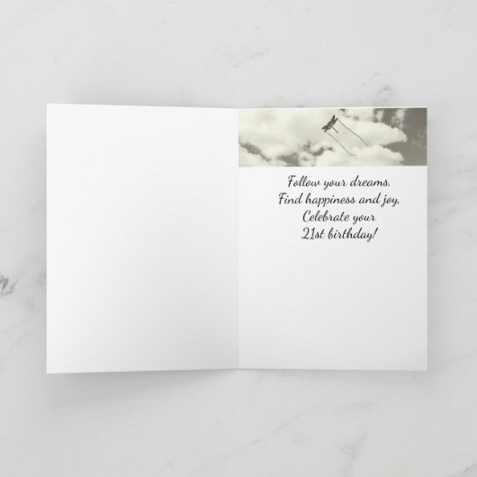 21e inspiratie Volg je dromen Verjaardag Kaart (Binnen)