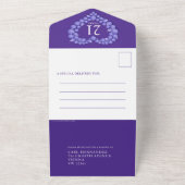 21e ioliet huwelijksjubileum foto paars all in one uitnodiging (Buitenkant)