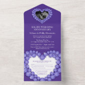 21e ioliet huwelijksjubileum foto paars all in one uitnodiging (Binnen)