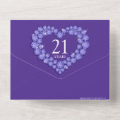 21e ioliet huwelijksjubileum foto paars all in one uitnodiging (Achterkant)