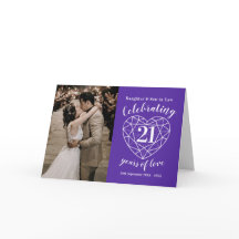 21e Iolite Bruiloft Jubileum hart Kaart