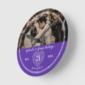 21e Iolite Wedding Jubileum hartslag gem paars Ronde Klok (Hoek)