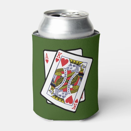 21e jaarkaart voor Ace & King of Hearts Blikjeskoeler (Blikje Voorkant)