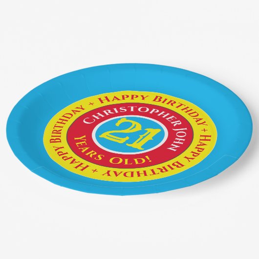 21e jaarlijkse Borden op papier Papieren Bordje (Gekanteld)