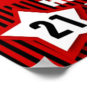 21e jaarster Star Banner Custom Z08H Poster (Hoek)