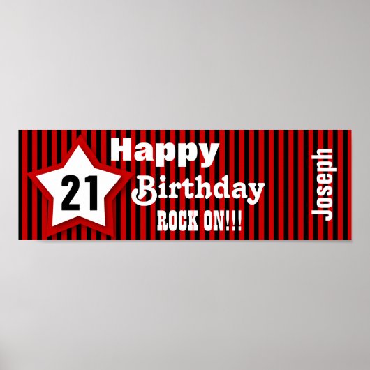 21e jaarster Star Banner Custom Z08H Poster (Voorkant)