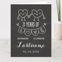 21e jubileumcadeau krijt harten