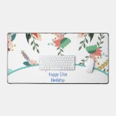 21e kleurrijke bloemen cadeau Verjaardag Bureaumat (Keyboard & Muis)